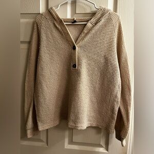 EMORY ROSE~Tan Waffle Knit Sweater~S